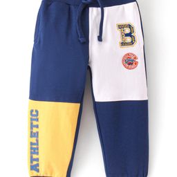 Babyhug Cotton Looper Knit Full Length Lounge Pant  Text Print - Navy Blue-image-37