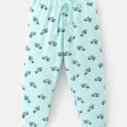 Babyhug Cotton Looper Full Length Lounge Pant With Car Print - Blue-image-17