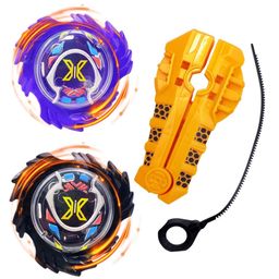 PLUSPOINT Bey Battling Top Speed Burst Launcher Grip Toy Blade Set Purple + Black Gyro Blades Battling Tops Metal Fusion Starter Set with Launcher Gift Toys for Boys Kids Children Age 6+-17