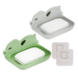 FunBlast Cartoon Design Soap Case Pack of 2 Green Light Grey-24