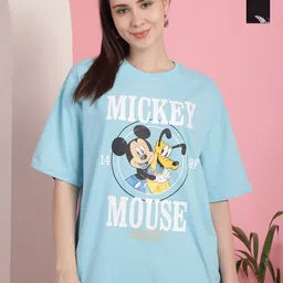 Dreambe Women Pack of 2 Tom & Jerry Typography Printed Cotton Oversized T-shirts-picture-18