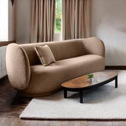 nestroots PlushPrestige Sand-Colored Suede 3 Seater Sofa-23