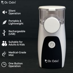 Dr. Odin OMN102 Portable Mesh Nebulizer Machine Gray & Whie image 2