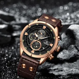 Naviforce Men Brass Embellished Dial & Leather Straps Analogue Chronograph Watch NF8045 RGBD.BN-picture-29