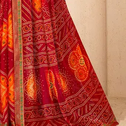 Anouk Rustic Pure Chiffon Bandhani Saree image 2