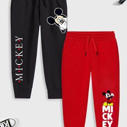 Disney By Miss and Chief Boys Pack Of 2 Printed Cotton Mid-Rise Joggers-image-72