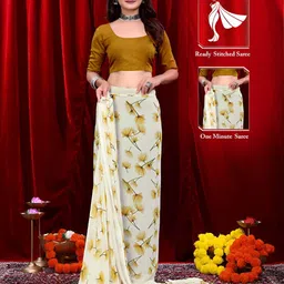 Pionex Women Floral Printed Pure Georgette Saree-picture-39