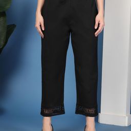 Pistaa Women Self Design Relaxed Straight Leg Mid-Rise Palazzos-image-94
