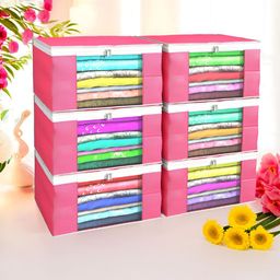 Aura Pink Set of 6 Regular Multi-Utility Organisers-103