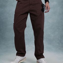 The Roadster Life Co. Men Mid-Rise Pure Cotton Straight Fit Cargo-Style Trousers-image-23