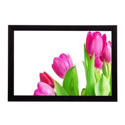 eCraftIndia White & Pink Flower UV Wall Art-image-22