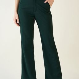 aayu Women Relaxed High-Rise Wrinkle Free Wide Leg Trousers-picture-1