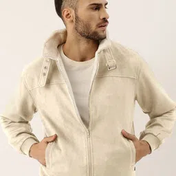 Campus Sutra Men Suede Windcheater Bomber Jacket-picture-41