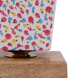 Devansh White & Pink Printed Contemporary Table Lamp with Shade image 4