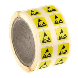 RS PRO Yellow Paper ESD Label 12x12 mm, 2111231-36