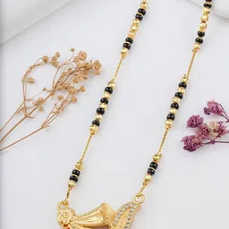 TKRB SALES Gold Plated Artificial Stones Studded And Beaded Mangalsutra-picture-26