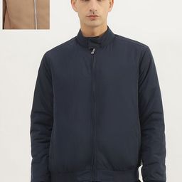 United Colors of Benetton Men Mandarin Collar Solid Casual Bomber Jacket-image-52