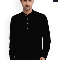 univibe Selection Of 2 Cotton Mandarin Collar Slim Fit Straight Kurtas-image-71