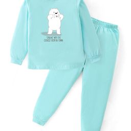 BLUSHES Kids Polar Bear Printed Pure Cotton Top With Joggers Night Suit-picture-25