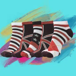 MJE Men Pack Of 5 Patterned Ankle Length Socks-image-93