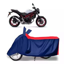 Auto Pearl Two Wheeler Cover with Bag for Suzuki SV 650, Red & Blue-image-83