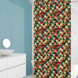 ArtzFolio Green & Red Printed Waterproof Shower Curtains-18