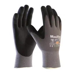 ATG Maxi Flex Ultimate Palm Coated Knitwrist Gloves 22.5 cm Length Grey and Black L Size, 42-874 (Pack of 5 Pair)-image-5