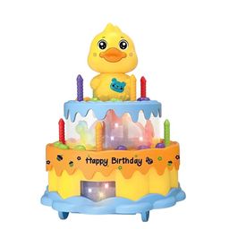 PIPALIYA Kids Rotating Duck & Lights Musical Happy Birthday Cake Toy-17