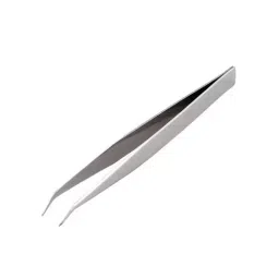 AS ONE Stainless Steel Tweezers Bent Tip, 6-531-24-3
