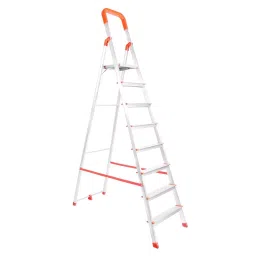 Mizu 8 Steps Foldable ladder Aluminium 231.64 cm Silver Load Capacity Upto 400 Kg with Platform for Home-11