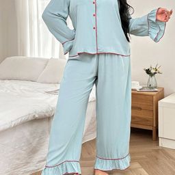 DressBerry Curve Women Solid Shirt & Pyjamas Night suit-picture-32
