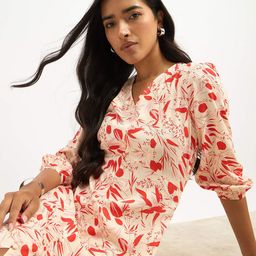 SALT ATTIRE Women Floral Printed Crepe Shift Dress-image-67