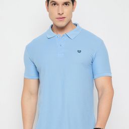 Duke Men Solid Polo Collar Cotton Slim Fit T-shirt-image-96