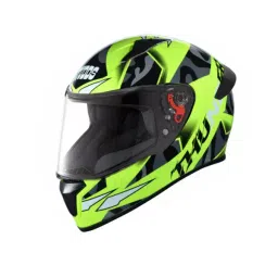 Studds N9 Neon Yellow Medium (570 mm) Full Face Helmet, Thunder D7 Decor-image-29