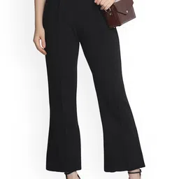 SZN Women Solid High-Rise Western Trouser-image-30
