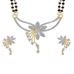 JD World Silver-Plated Artificial Stones Studded And Beaded Mangalsutra-image-70