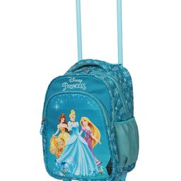 Novex Disney  Original Princess Kids Backpack Trolley with 2 Wheel Turquoise - Height 16 Inches-picture-26