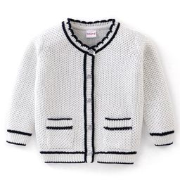 Babyhug Cotton Knit Full Sleeves  Light Winter Front Open Sweaters - Grey-image-74