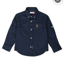 US Polo Assn Knit Full Sleeves Shirt With Logo Embroidery - Navy Blue-image-98