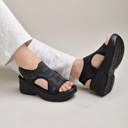 Shoetopia Abstract Designed Sandals - Black-image-53