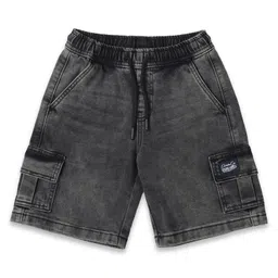 US Polo Assn Cotton Woven Solid Color Denim Shorts - Charcoal Grey-image-62