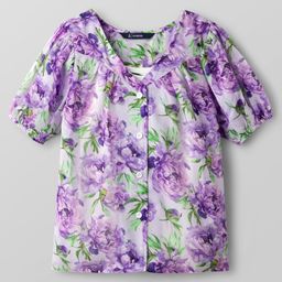 Pine Kids Half Sleeves Woven Top and Inner T-Shirt With Floral Print - Purple & White-picture-44