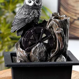 THE ARTMENT Brown & Black Textured Owlspring Table Fountain-12