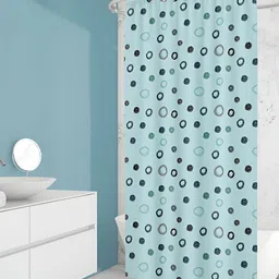 ArtzFolio Blue & White Abstract Printed Waterproof Shower Curtain-3
