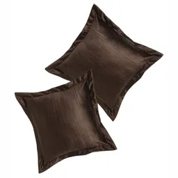 THE CONVERSION Brown Set of 2 Square Cushion Covers image 2