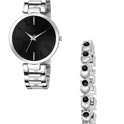 CSAMON Women Pack of 2 Analogue Watch Black Dial Titan Black Silver Dani-image-99