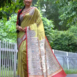 DIVASTRI Silk Blend Tussar Saree-image-9