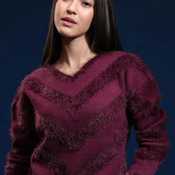 ESPYR By Tokyo Talkies Women Pullover with Fuzzy Detail-image-77