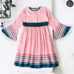 Bella Moda Girls Print Bell Sleeve Fit & Flare Dress-image-56