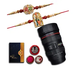 DeoDap Roli Chawal Coin Mug & Greeting Card Rakhi Gift Set-image-61